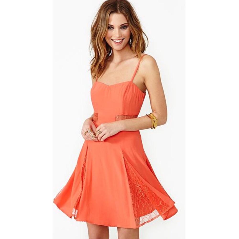• Nasty Gal • NWOT | Cute Flirty Coral Summer Dress